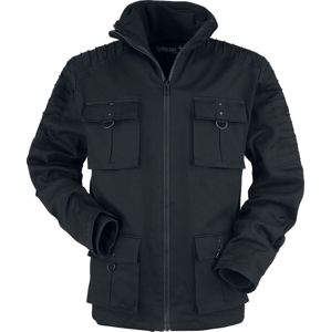 Gothicana by EMP Zimní bunda s kapsami s klopami a ozdobným prošíváním Bunda černá