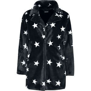 Jawbreaker Kabát Starry Eyes z imitace kožešiny Dívcí kabát cerná/bílá