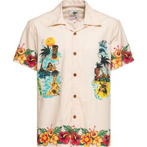King Kerosin Honolulu Tropical Hawaiian Style Shirt Košile přírodní