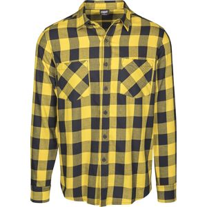 Urban Classics Flanelová kostkovaná košile Košile cerná/žlutá
