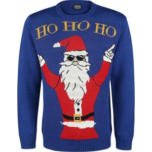 Ugly Christmas Sweater Ho Ho Ho Pletený svetr modrá