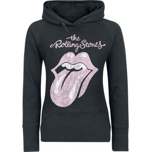 The Rolling Stones Distressed PinkTongue dívcí mikina s kapucí černá