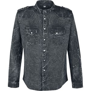 Black Premium by EMP Tmavě šedá košile s opraným efektem a výložkami na ramenou Košile antracitová