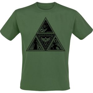 The Legend Of Zelda Triforce Tričko tmave zelená