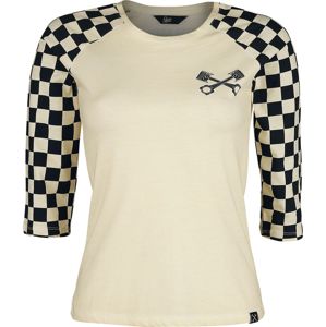 Queen Kerosin Speedshop dívcí triko s dlouhými rukávy šedobílá/černá