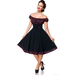 Belsira Schulterfreies Swing-Kleid Šaty cerná/cervená