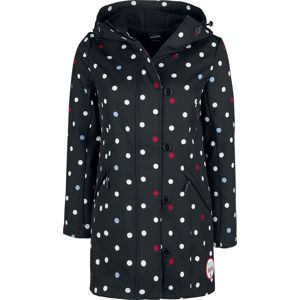 Pussy Deluxe Černá dívčí softshellová bunda s bílými puntíky Dívcí kabát cerná/bílá