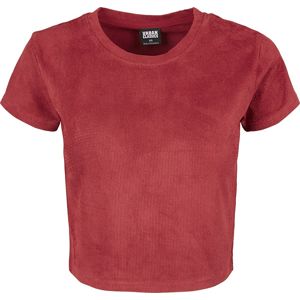 Urban Classics Dámské krátké rebrované tričko Peached dívcí tricko burgundská červeň