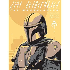 Star Wars The Mandalorian - Illustration tisk na plátne standard