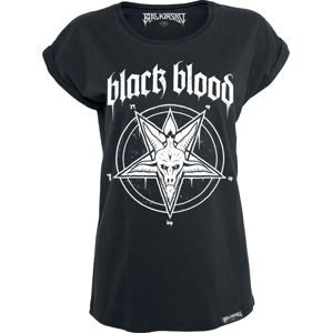 Black Blood Pentagram dívcí tricko černá