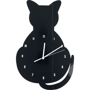 Acryl - nástěnné hodiny Katze Nástenné hodiny černá