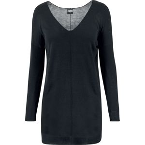 Urban Classics Ladies Fine Knit Oversize V-Neck Sweater Dívcí mikina černá