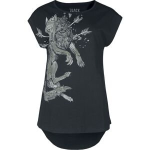Black Premium by EMP Tričko s detailním potiskem s motivem vlka Dámské tričko černá