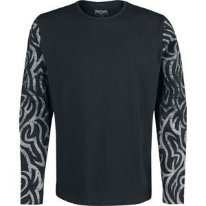 Black Premium by EMP Košile s dlouhými rukávy a ornamenty na rukávech tricko s dlouhým rukávem černá