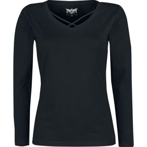 Black Premium by EMP Košile s dlouhými rukávy a ozdobnými řemínky Dámské tričko s dlouhými rukávy černá
