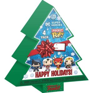 DC Comics Sada 4 klíčenek Gingerbread tree Christmas Box - POP! Klíčenka vícebarevný