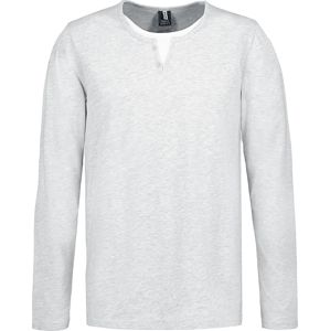 Urban Surface Pánské tričko s dlouhými rukávy Henley tricko s dlouhým rukávem světle šedá