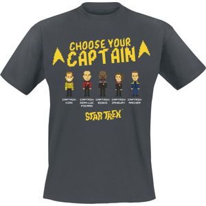 Star Trek Choose Your Captain tricko šedá