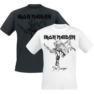 Iron Maiden Trooper - Doppelpack Tričko cerná/bílá