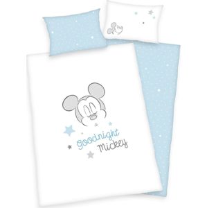 Mickey & Minnie Mouse Good Night Mickey Ložní prádlo bílá/svetle modrá