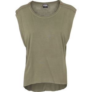 Urban Classics Dámské tričko se zipy na ramenou dívcí tricko olivová