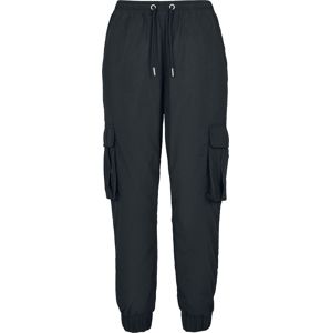 Urban Classics Dámské kapsáčové kalhoty s vysokým pasem a pokrčeným efektem Cargo kalhoty černá