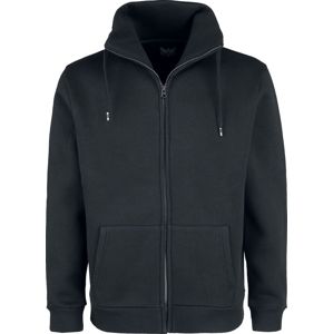 Black Premium by EMP Černá tepláková bunda s límcem se stojáčkem Mikina s kapucí na zip černá