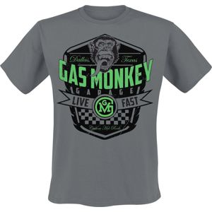 Gas Monkey Garage Live Fast Tričko charcoal