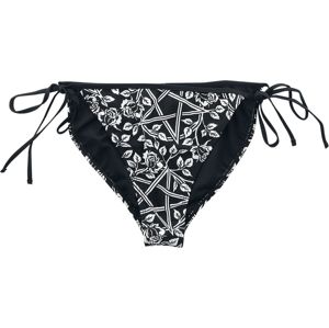 Gothicana by EMP Cierne bikiny nohavicky s pentagramami a ružami Spodní díl plavek černá
