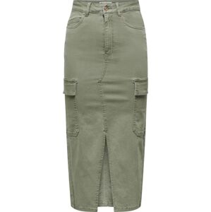 Only Onllola HW Cargo Long Slit Skirt NOOS Maxi sukně olivová