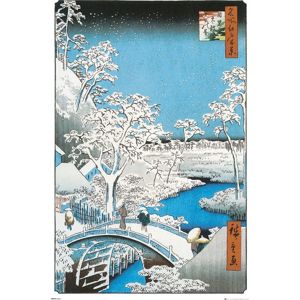 Hiroshige The Drum Bridge plakát vícebarevný