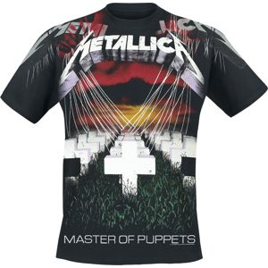 Metallica Master Of Puppets - Faded Allover Tričko černá