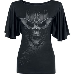 Spiral Bat Skull Dámské tričko černá