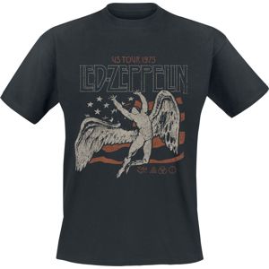 Led Zeppelin US Tour 1975 Flag Tričko černá