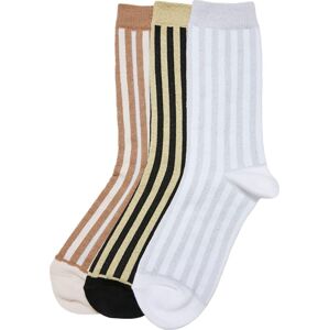Urban Classics Lurex Stripes Socks 3-Pack Ponožky cerná/bílá