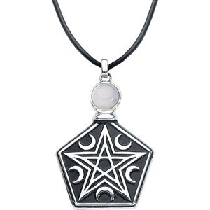 Mysterium® Náhrdelník Tearbottle Pentagram Náhrdelník - řetízek cerná/stríbrná