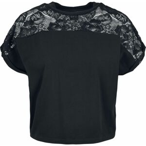 Urban Classics Dámské krátké, oversized, krajkové tričko Dámské tričko černá