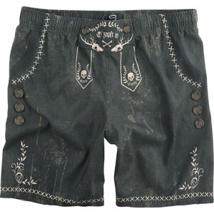 EMP Special Collection Šedé šortky na plavání ve stylu kožených kalhot Pánské plavky šedá