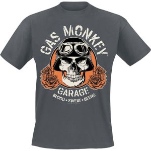 Gas Monkey Garage Skull Tričko tmavě prošedivělá
