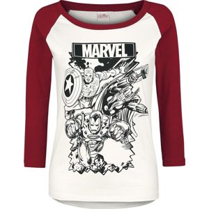 Avengers Group Dámské tričko s dlouhými rukávy šedobílá/červená