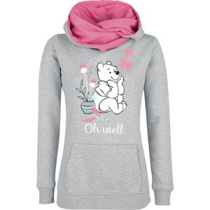 Medvídek Pu Oh Well dívcí mikina s kapucí skvrnitá šedá / růžová