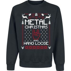 Sprüche Metal Christmas and hang loose Mikina černá