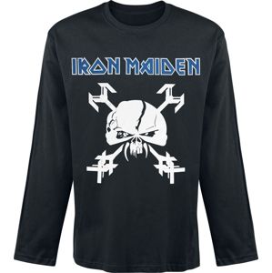 Iron Maiden Silver/Blue Cross Keys Eddie TFF Tričko s dlouhým rukávem černá