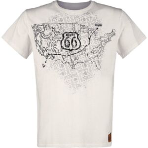 Rock Rebel by EMP Bílé tričko Rock Rebel X Route 66 s reliéfním potiskem Tričko bílá