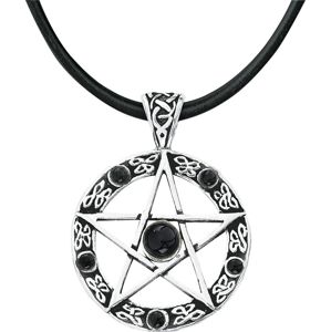 etNox magic and mystic Černý pentagram Přívěšek s řetízkem stríbrná