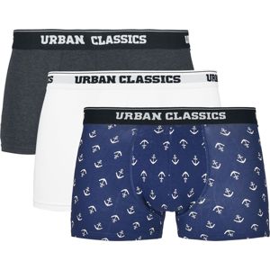 Urban Classics Balení 3 ks boxerek boxerky charcoal/weiß/navy