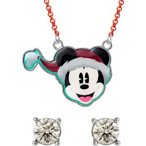 Mickey & Minnie Mouse Sada náhrdelníku a náušníc Christmas Sada šperků stríbrná
