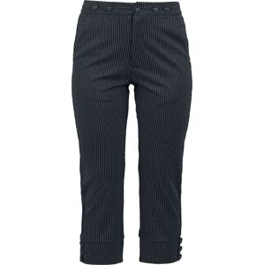 Voodoo Vixen Capri kalhoty s proužky a šlemi Dámské kalhoty cerná/šedá