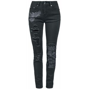 Rock Rebel by EMP Skarlett - Jeans mit Prints und Rissen Dámské džíny černá