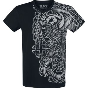 Black Premium by EMP schwarzes T-Shirt mit Print und V-Ausschnitt tricko černá